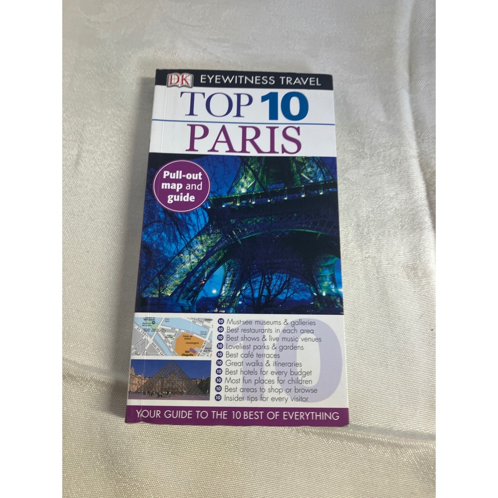 DK Eyewitness Travel Top 10 Paris Guide Book Pull-Out‎ Map